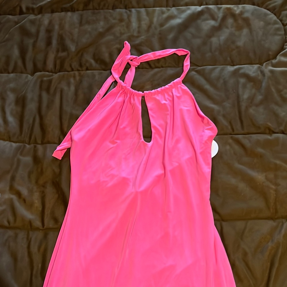 Pink halter full length dress